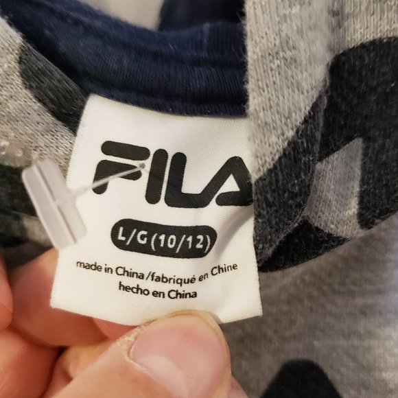 Fila Boy's Navy Red Heather Grey FILA Hoodie Sweatshirt - Size: L or 10/12 - Picture 6 of 8
